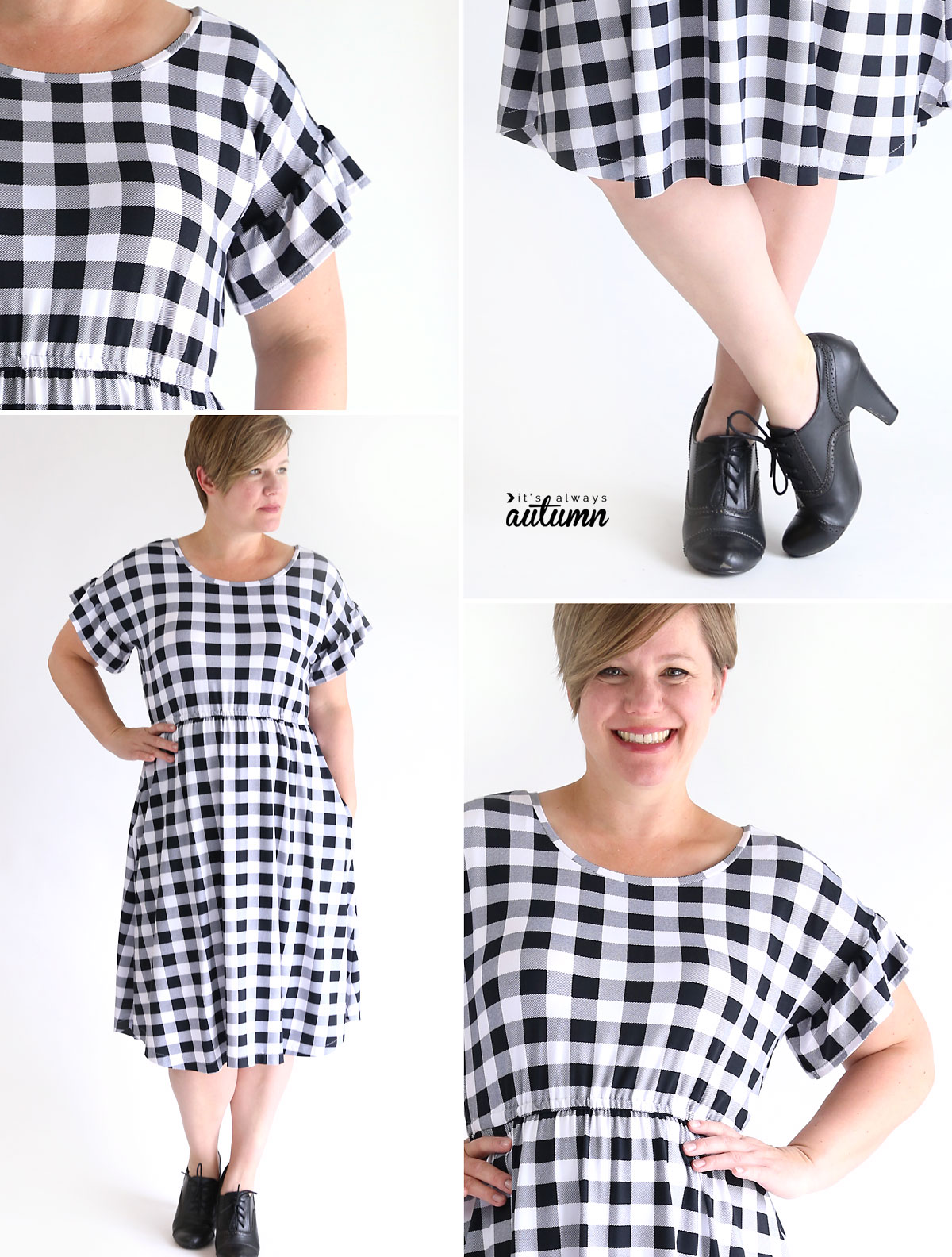 The Everyday Dress sewing pattern in women's size L.