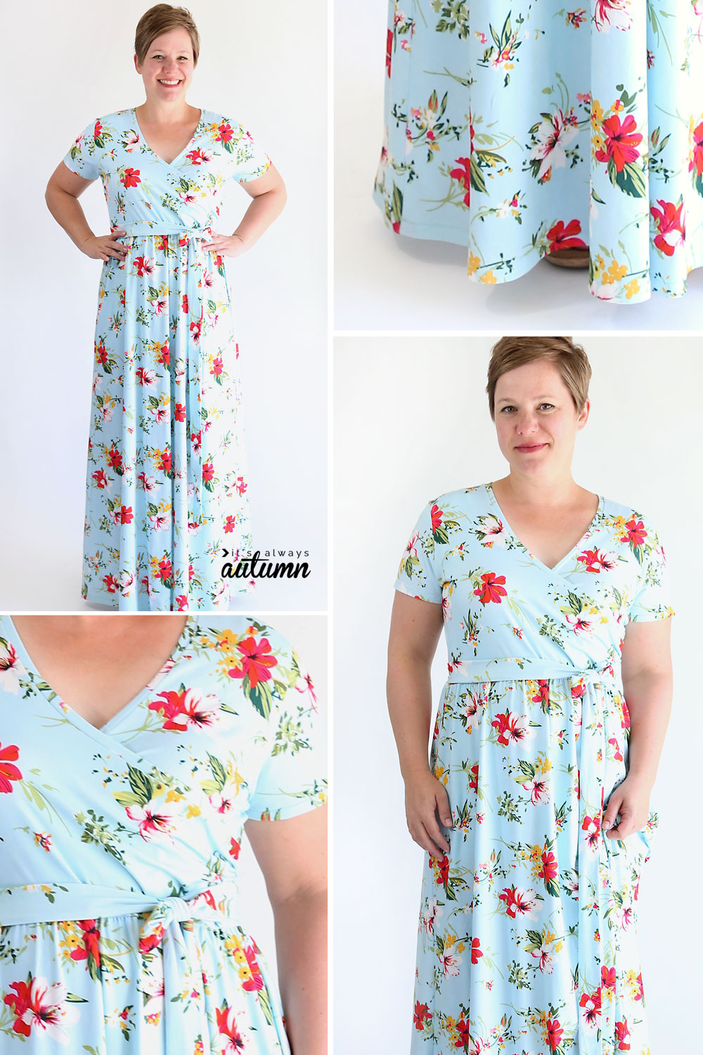 The wrap top maxi dress sewing pattern + tutorial - It's Always Autumn