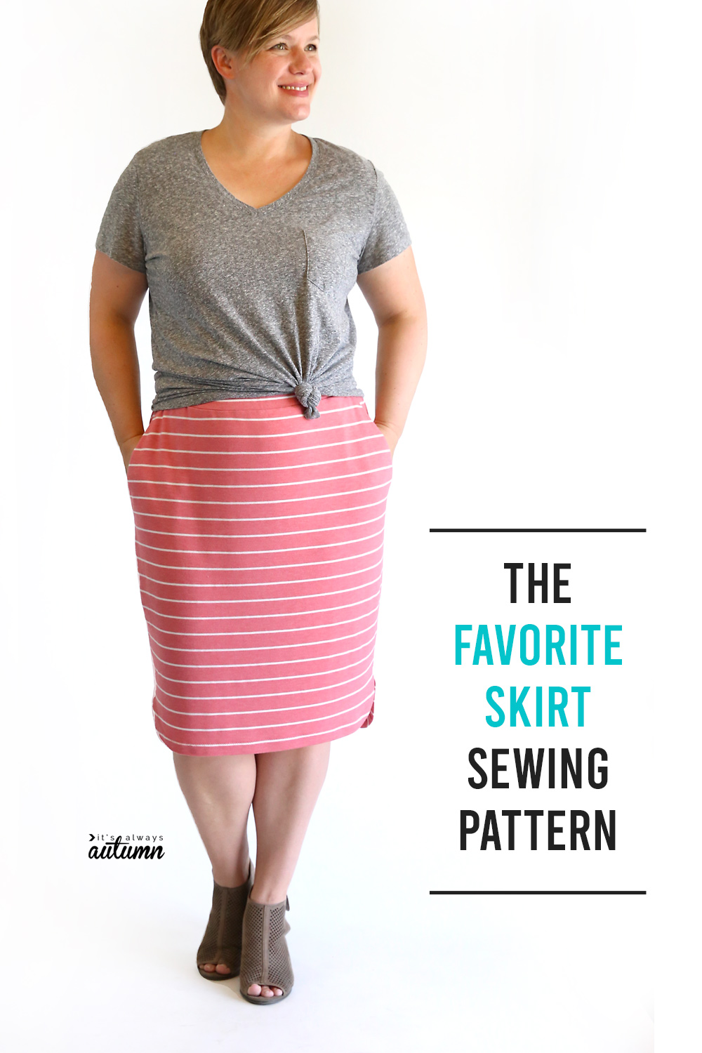 Your new favorite skirt! Click through for the free sewing pattern and tutorial.