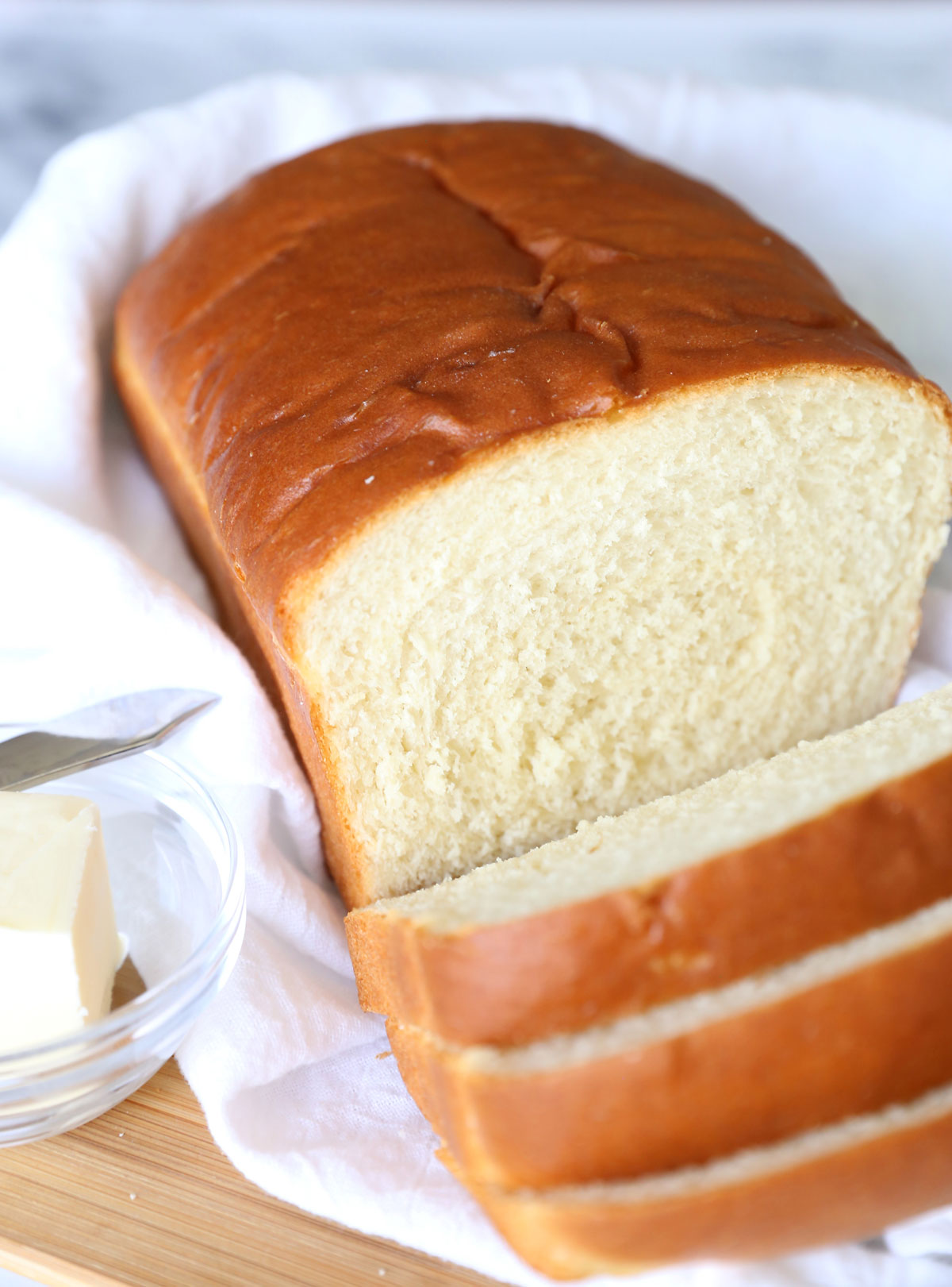 Loaf of homemade white bread