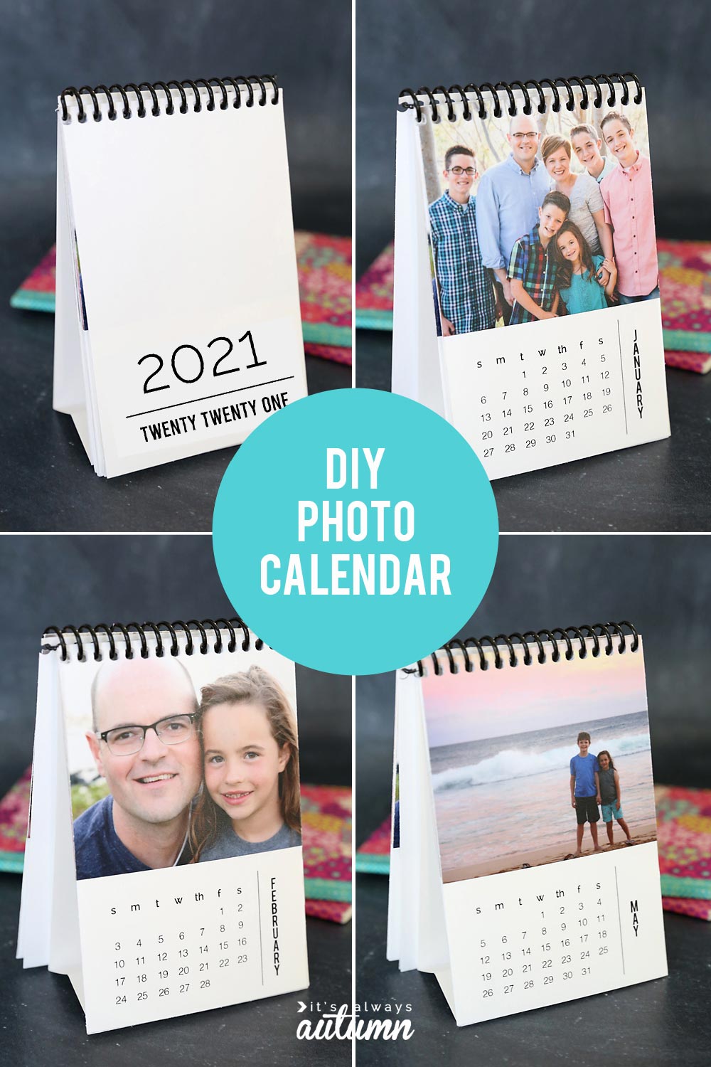 Personalized mini photo calendar