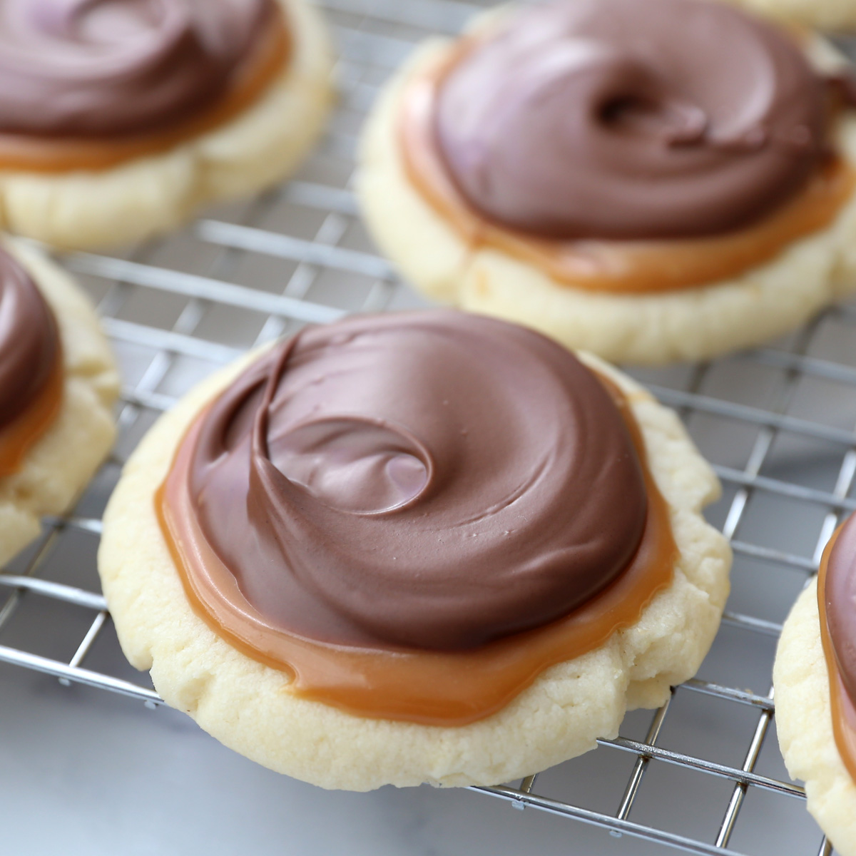 Easy cake mix twix cookies