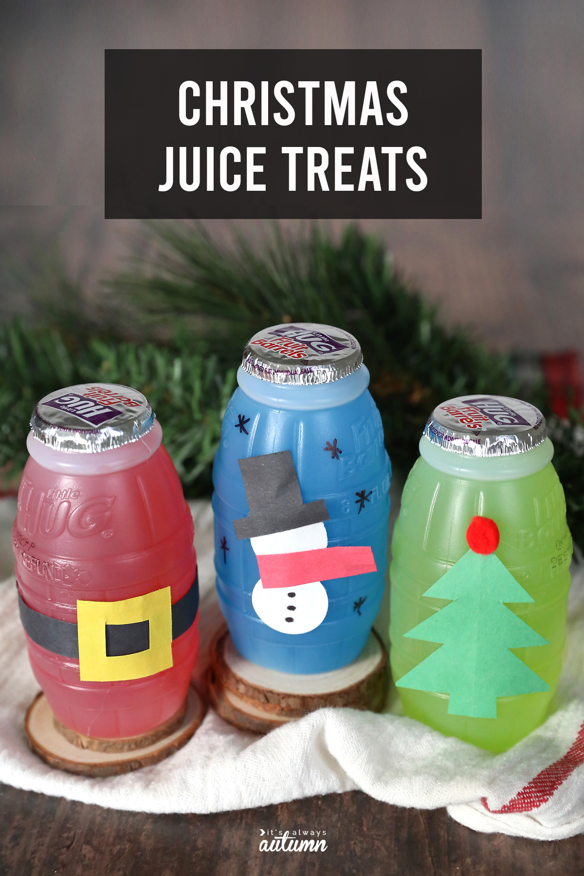 These adorable Christmas juice treats are an easy idea for classroom parties!