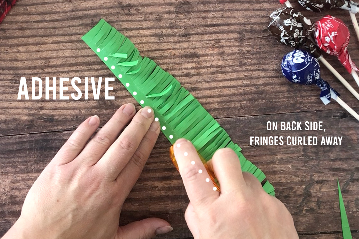 How to make Christmas tree sucker: add adhesive