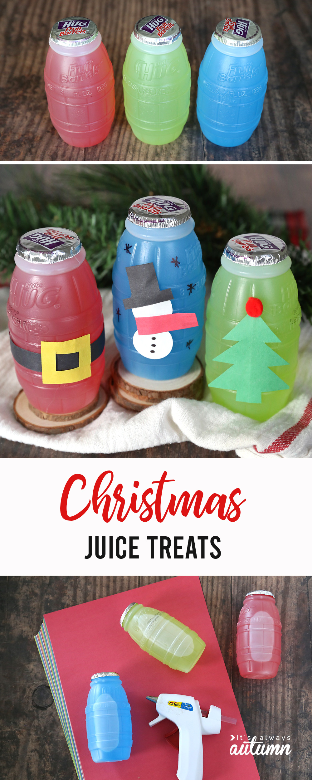 These adorable Christmas juice treats are an easy idea for classroom parties!