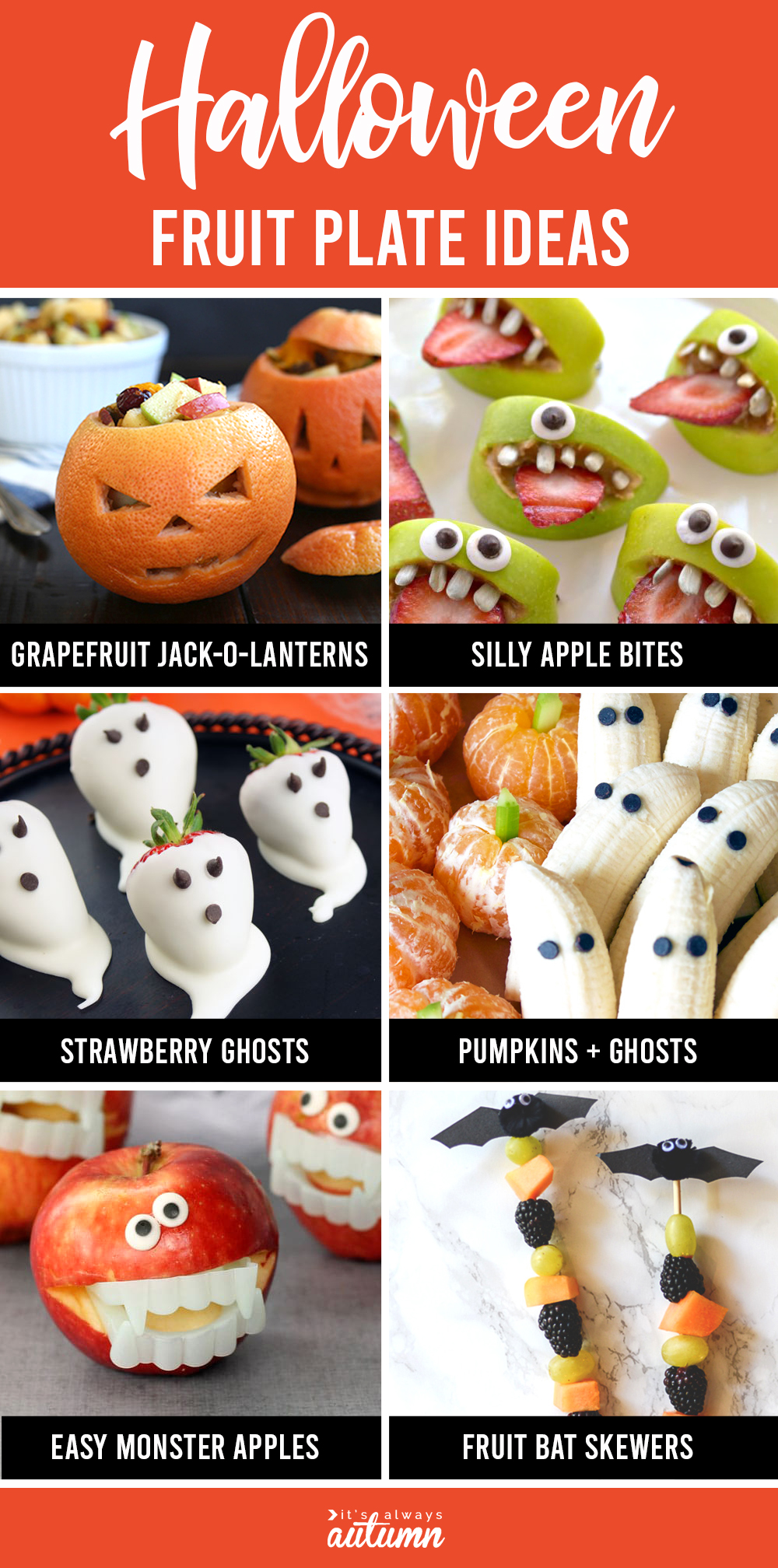 Healthy Halloween fruit plates