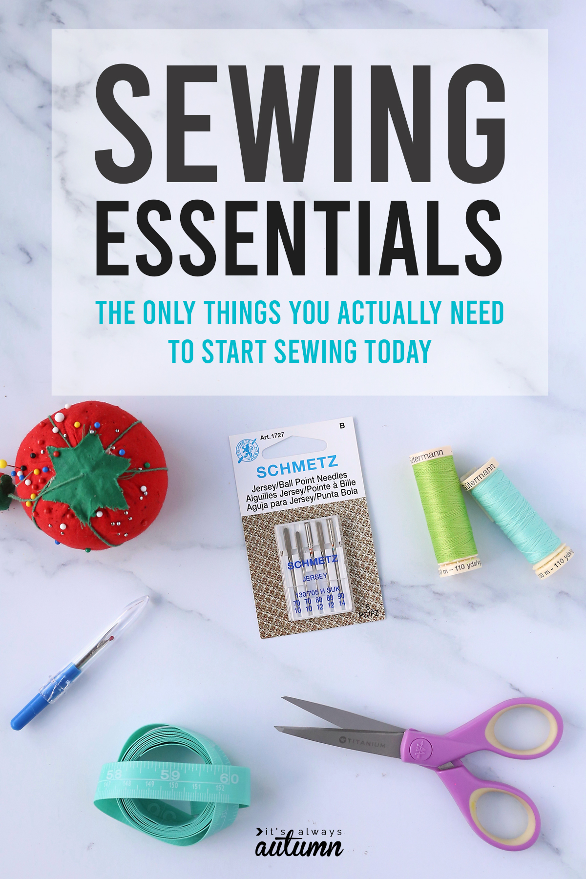 You DON'T need a huge amount of supplies to start sewing - just these sewing essentials.