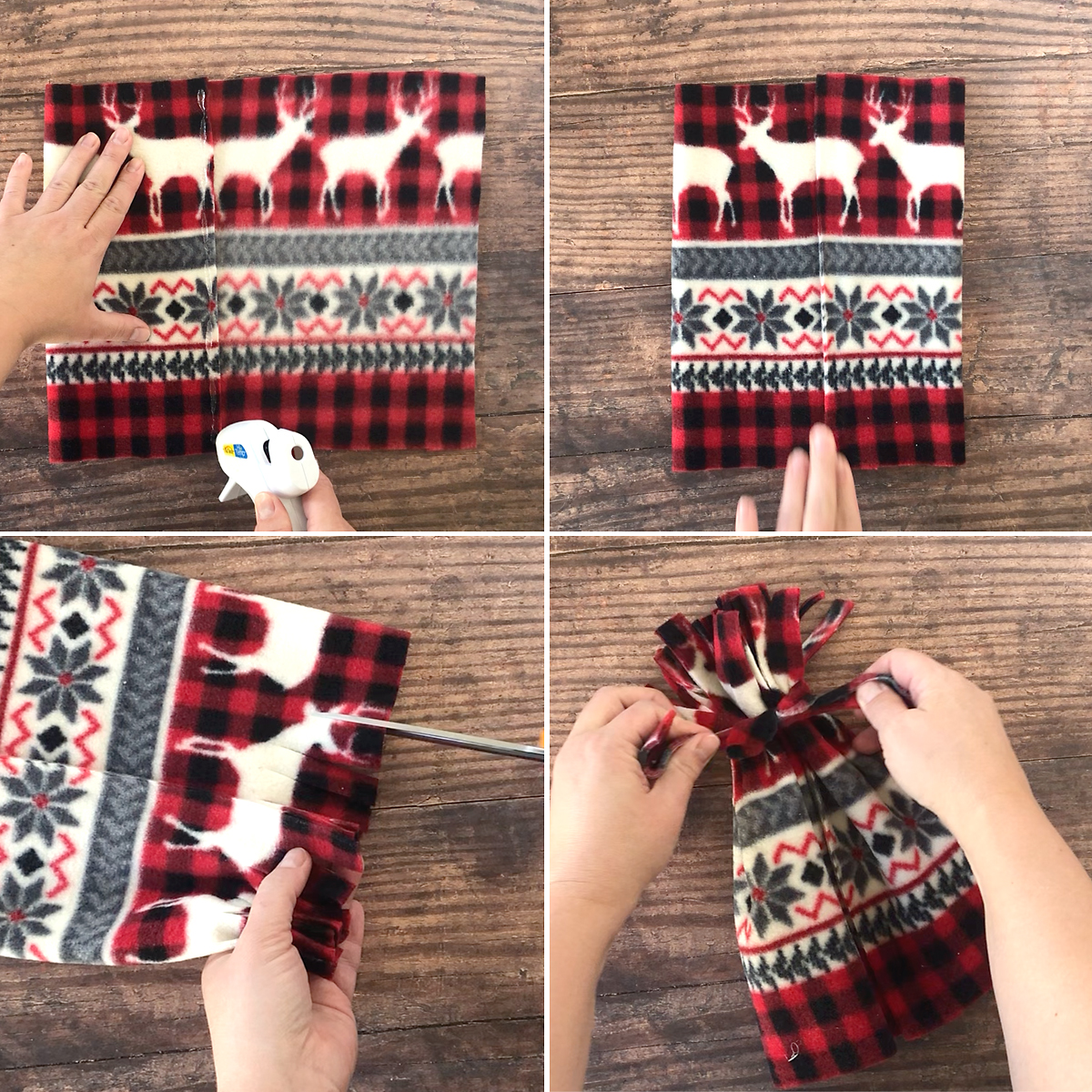 How to make a hat for a toilet paper snowman Christmas craft.