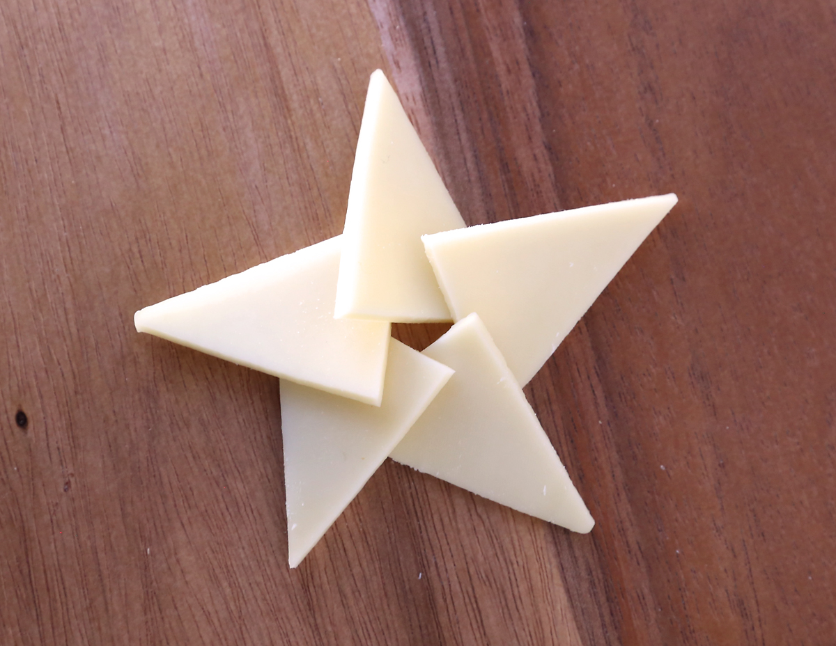 Cheese triangles arranged into star shape