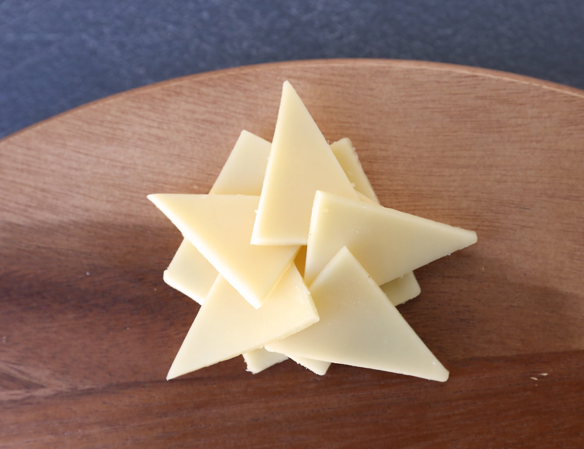 Cheese triangles layered into star shape