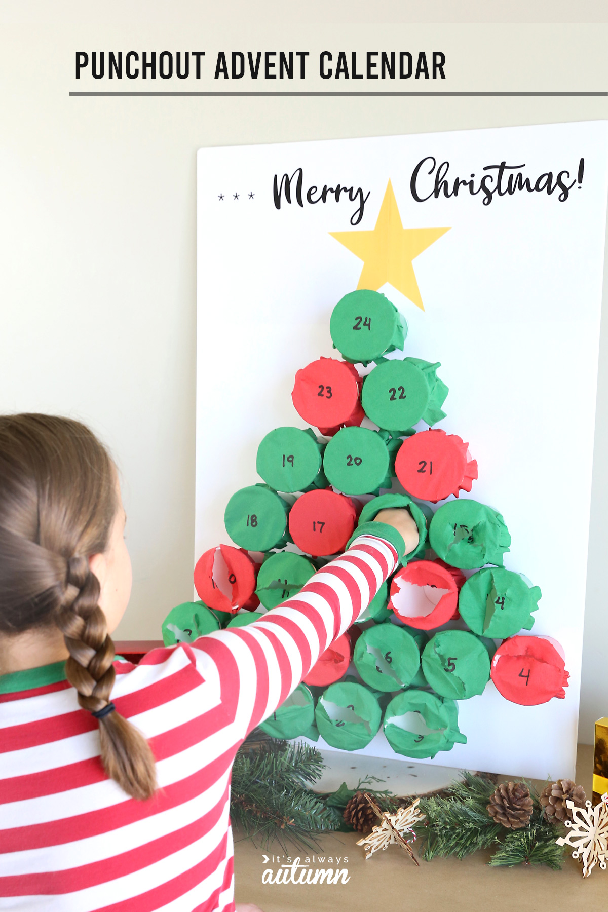 How to make a punchout Advent Calendar for Christmas