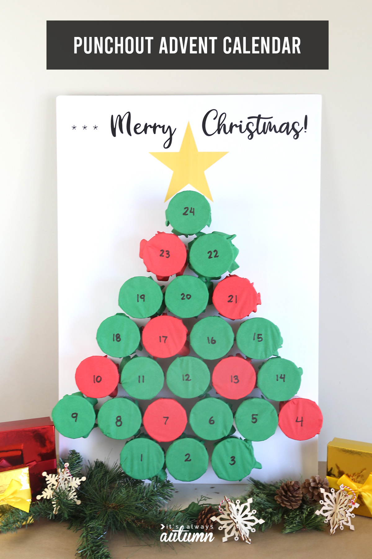 This punch out Advent Calendar is so much fun! It's easy to make and kids will love it!