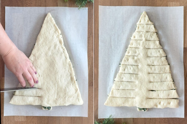 Making slices from center to outside edges.