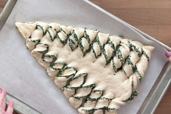 Twisting slices to create tree shape.