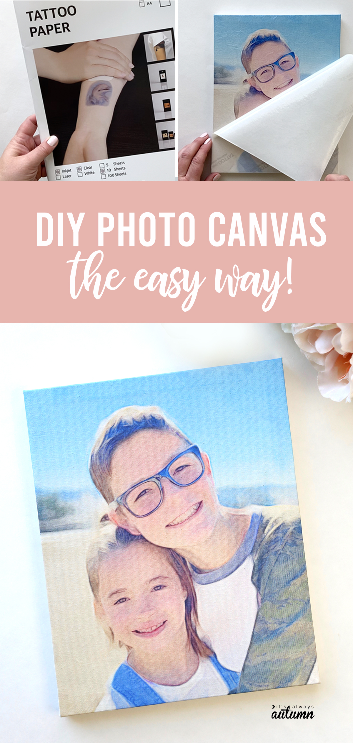 The Easy and FOOLPROOF way to transfer a photo to canvas - It's Always  Autumn