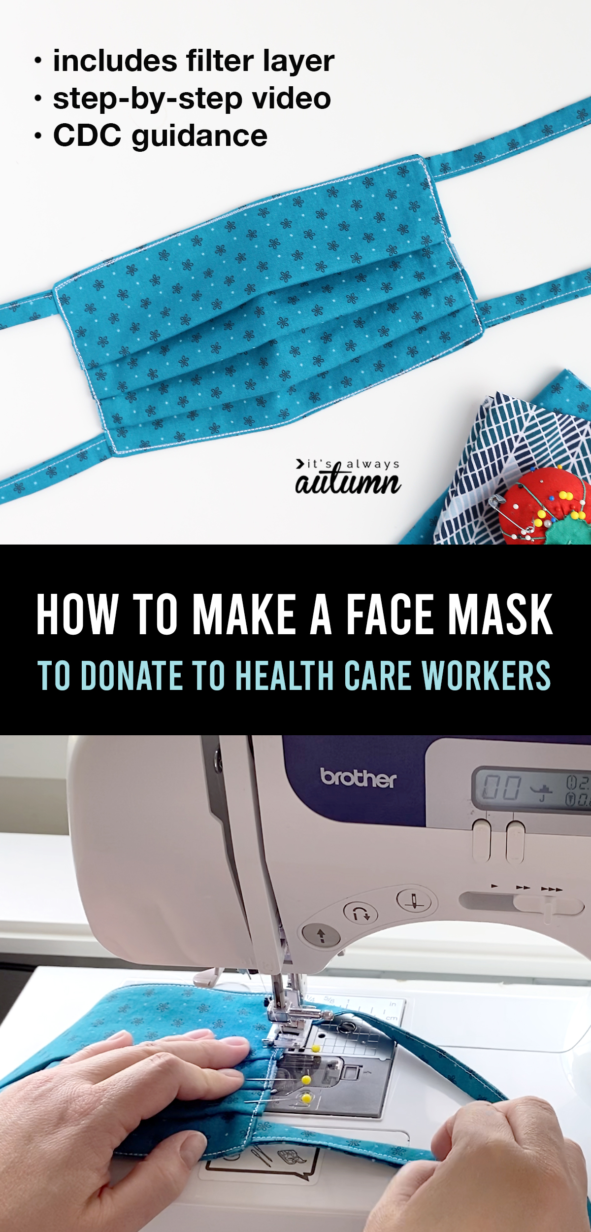 Step by step video instructions for how to make a face mask so you can help with the shortage of protective equipment for health care workers