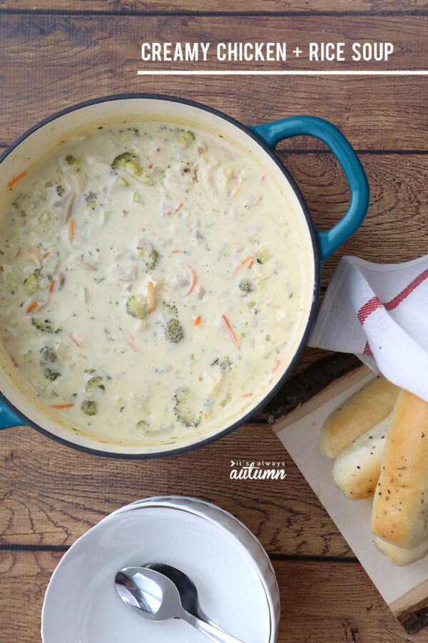 Creamy chicken and wild rice soup