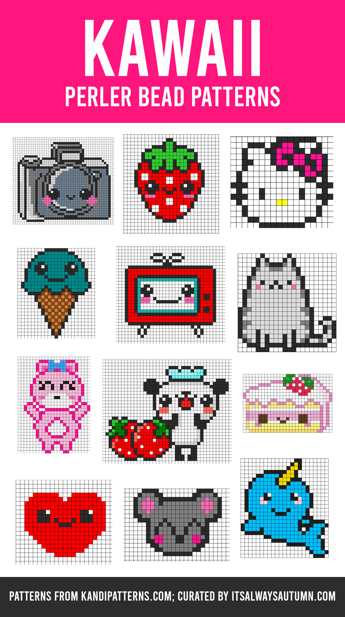 Kawaii Perler bead patterns