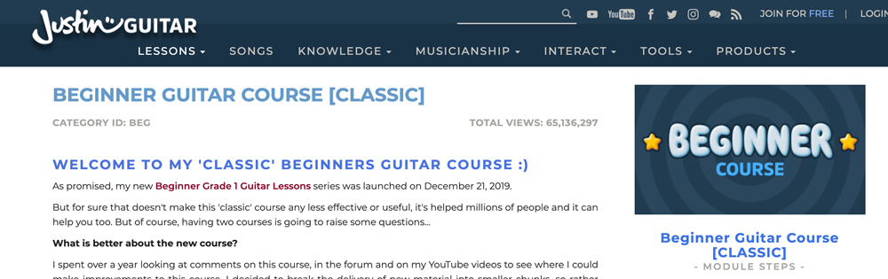 Free online guitar class for kids