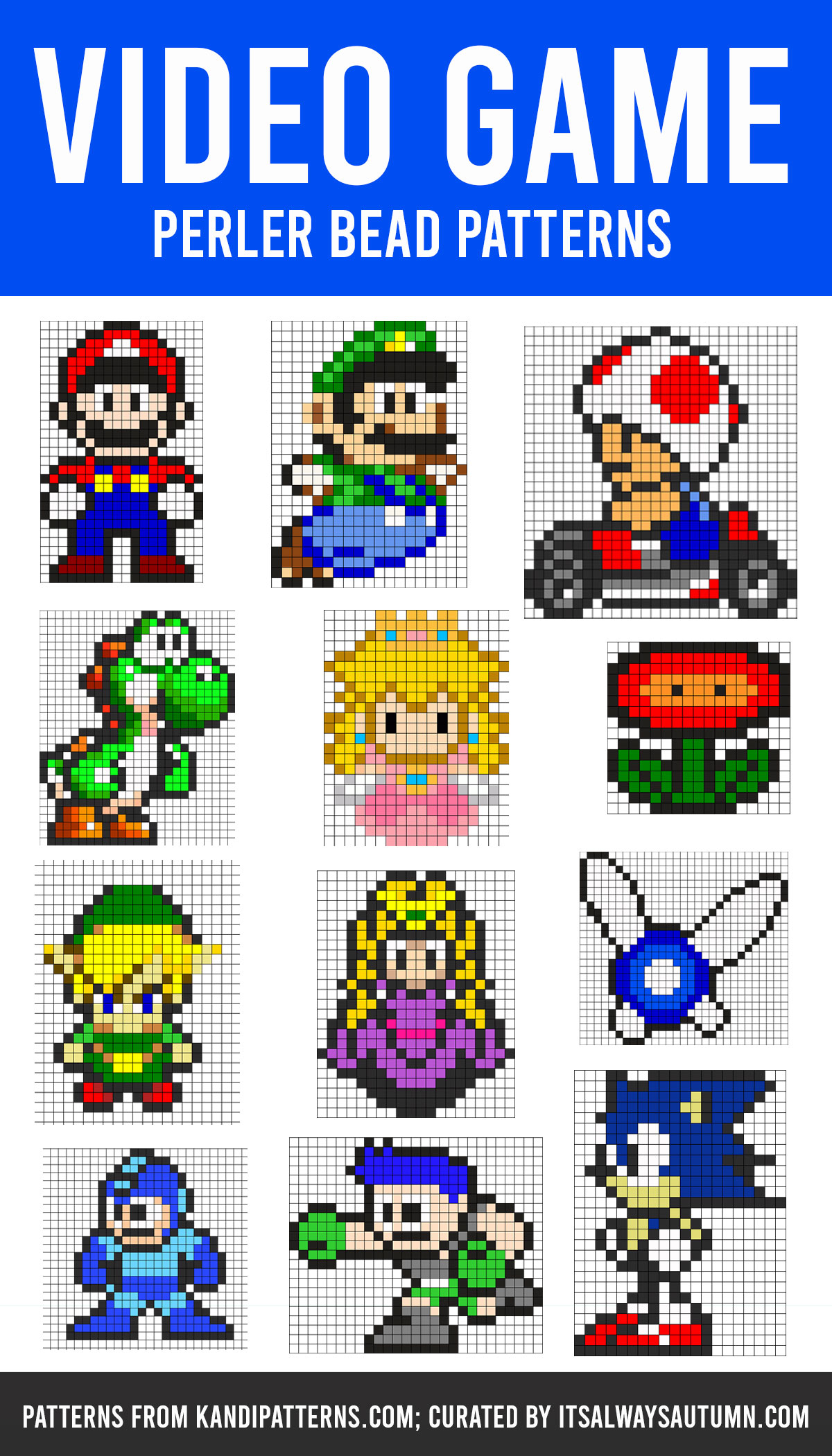 Video Game Perler bead patterns; Mario perler bead patterns