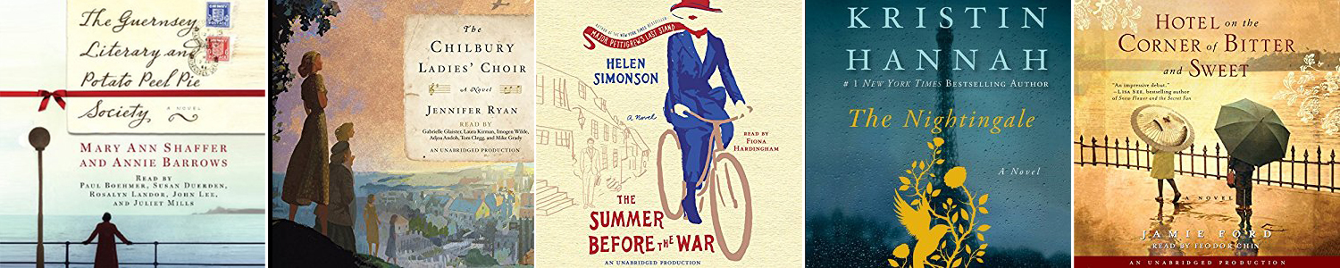 Book cover for the book The Summer Before the War with drawing of a woman on a bike