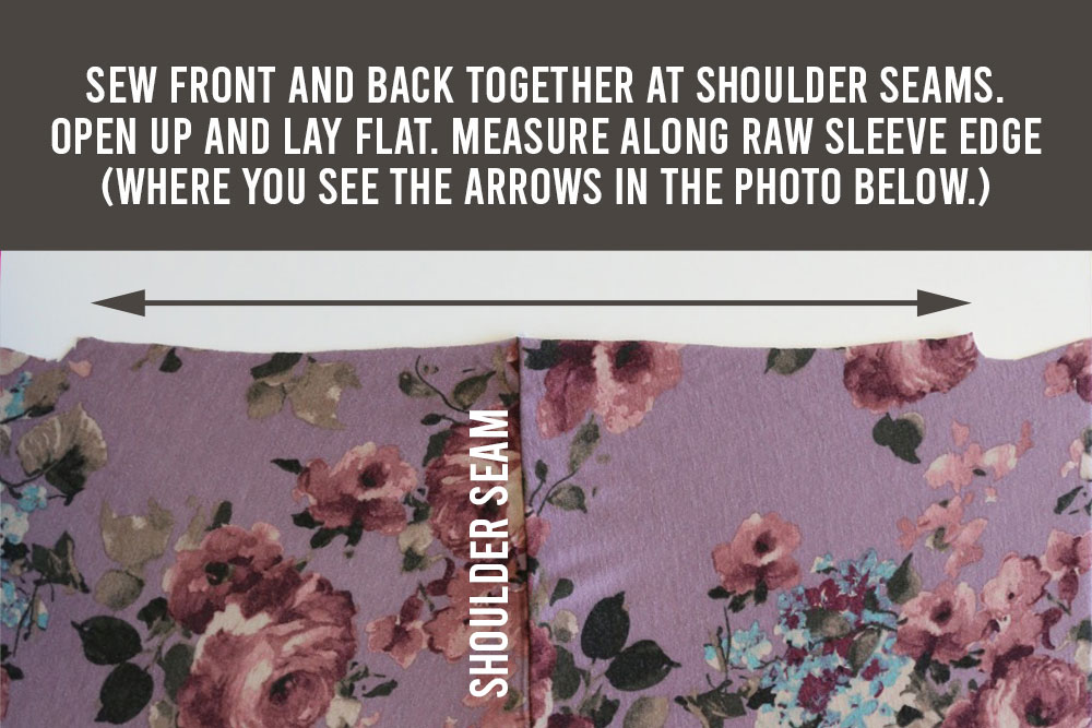 Flutter sleeve tee pattern: Measure along raw sleeve edge