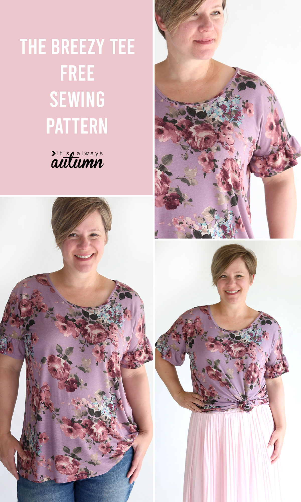 The breezy tee sewing pattern + flutter sleeves