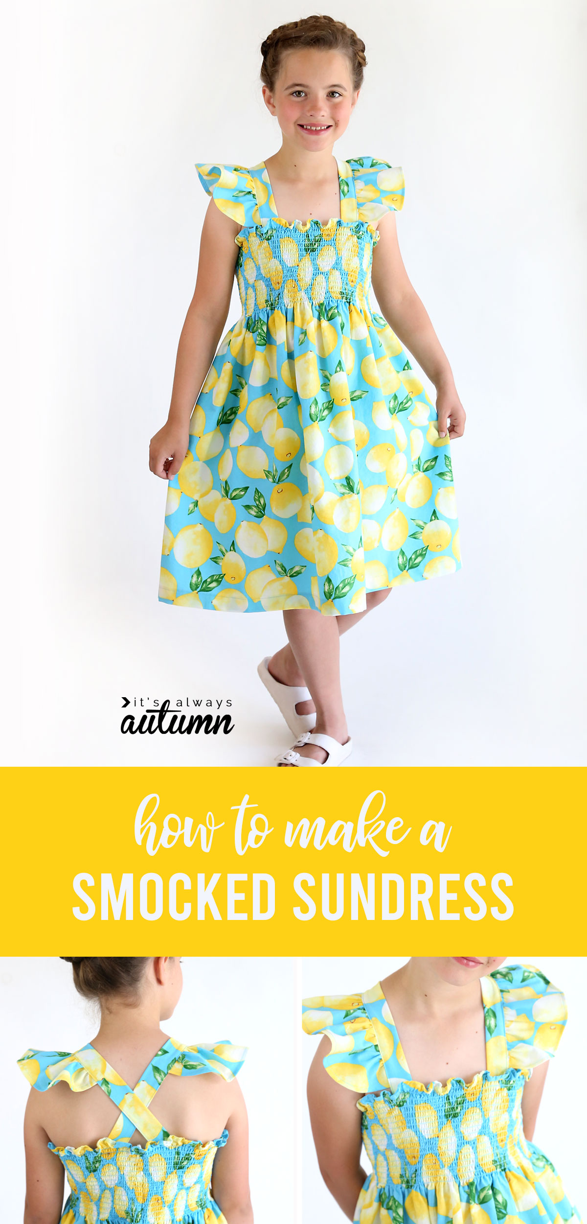 Easy sewing tutorial for this adorable smocked sundress