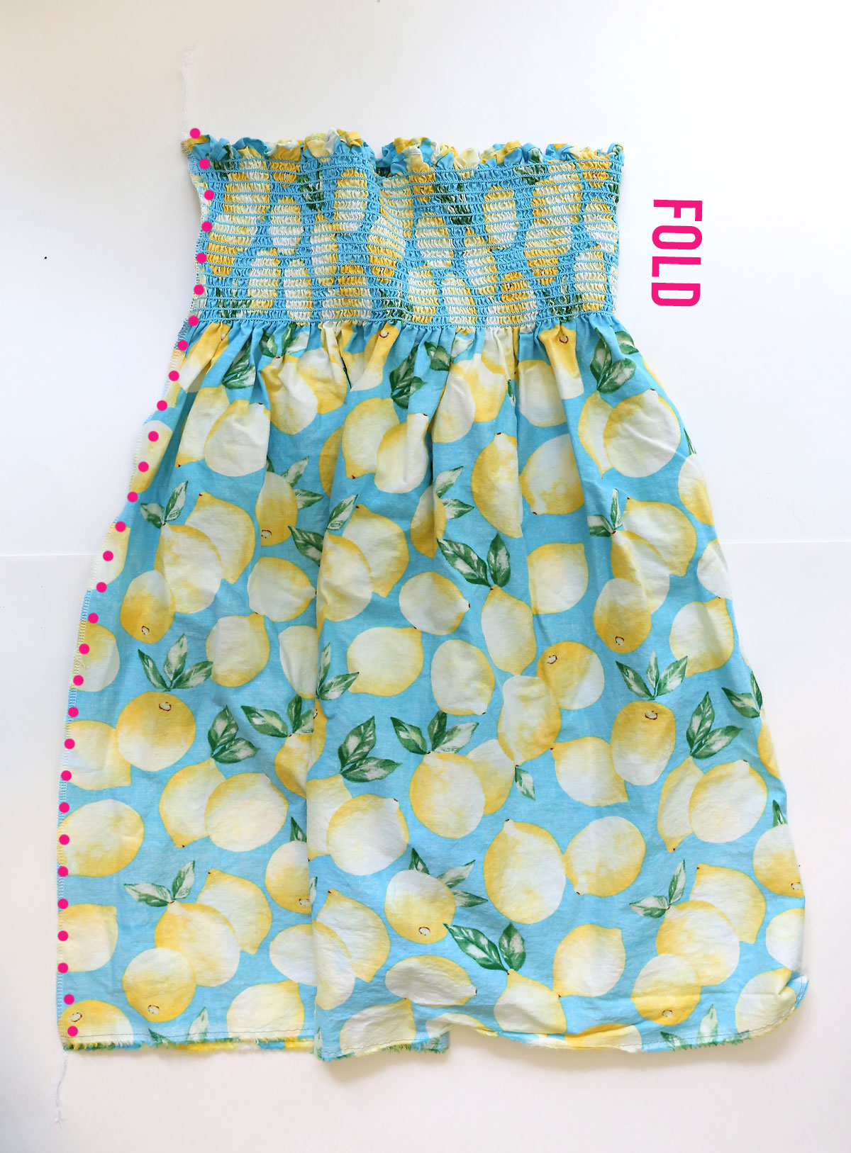 How to make a smocked sundress: sew the back seam