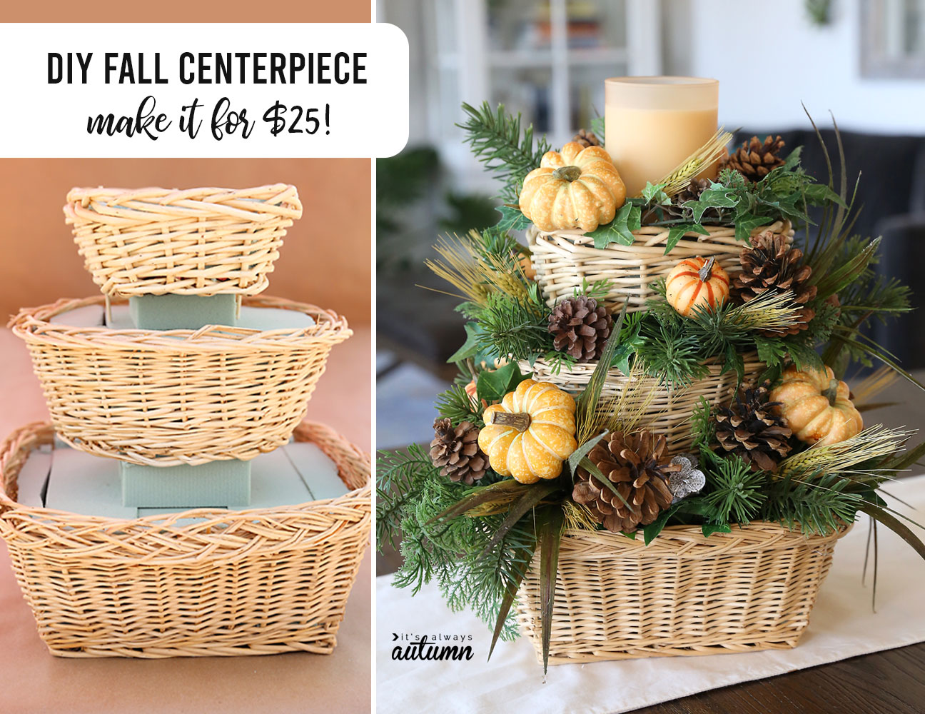 DIY Fall Centerpiece: make it for $25!