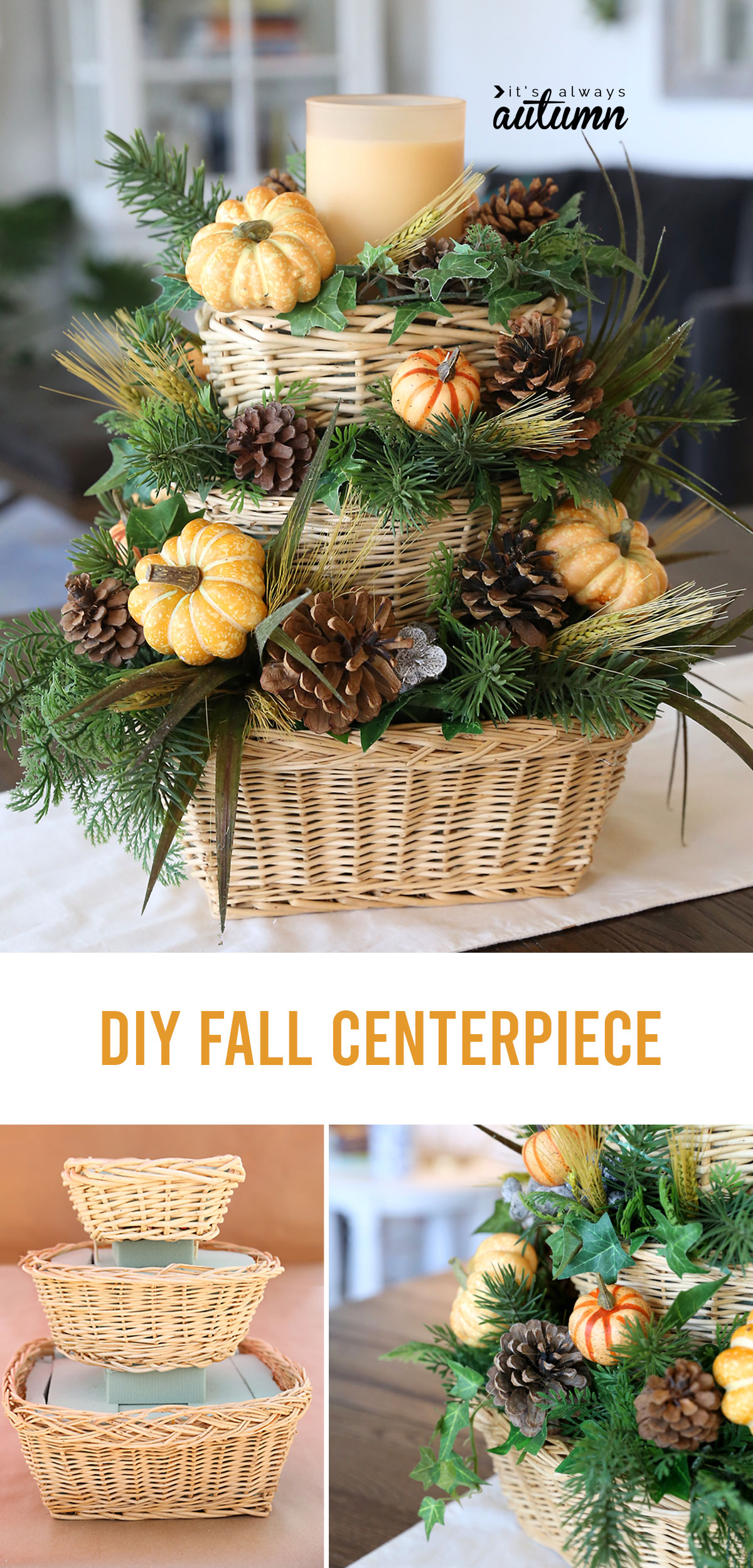 This beautiful DIY fall centerpiece can be made with items from the thrift store for about $25!