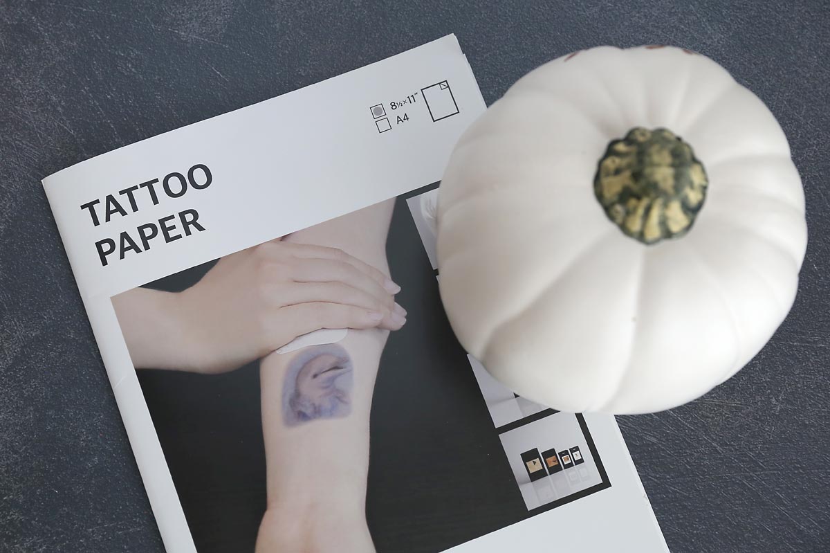 DIY Floral Pumpkin Supplies: Tattoo Paper and Craft Pumpkin