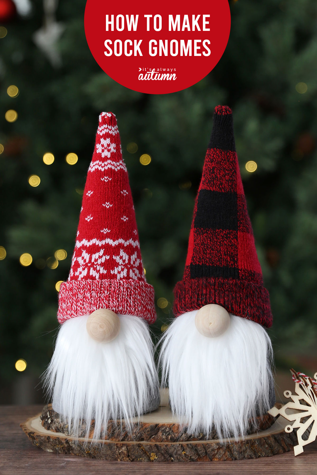 Learn how to make adorable sock gnomes for Christmas or any other holiday!