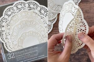 Separate two layers of each size doily from the stack