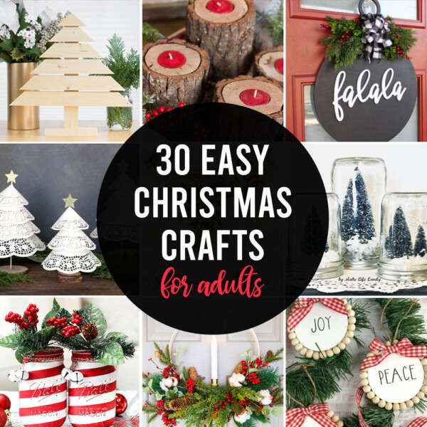 collage of Christmas craft projects for adults