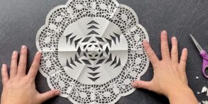Finished paper doily snowflake