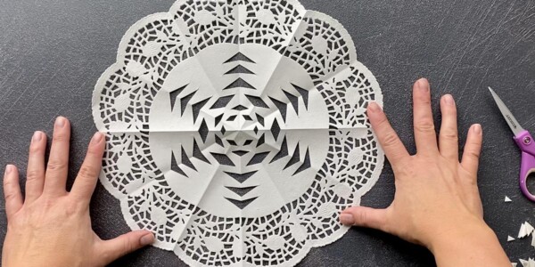 Finished paper doily snowflake