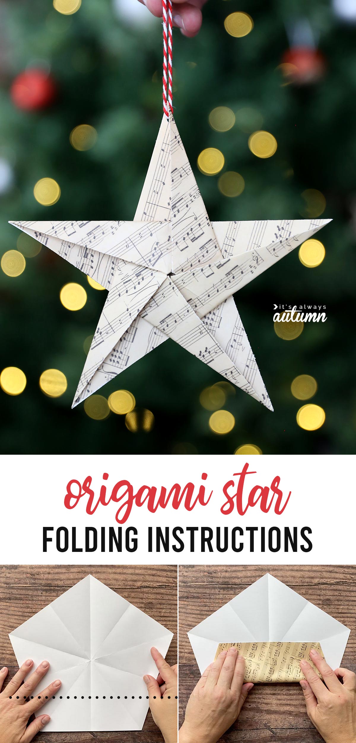 Fold an Origami Star {in 5 simple steps} - It's Always Autumn