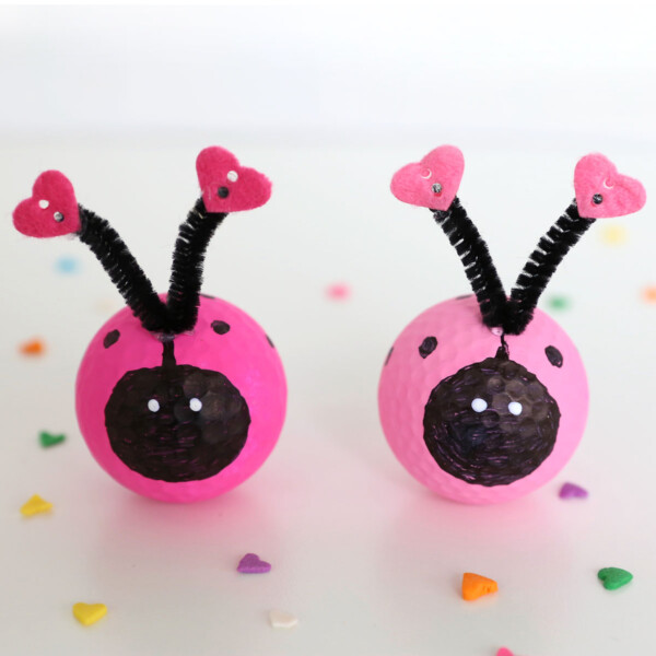 Love bugs made from golf balls