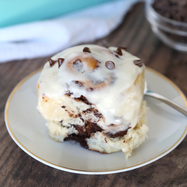 Chocolate babka roll on a plate