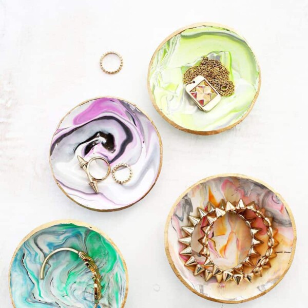 marbled clay ring dishes