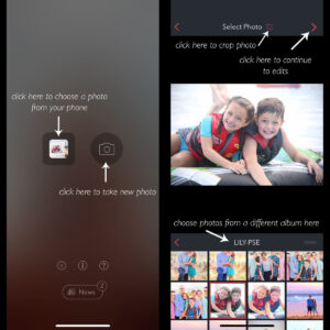 Screenshots of phone and the brushstroke app