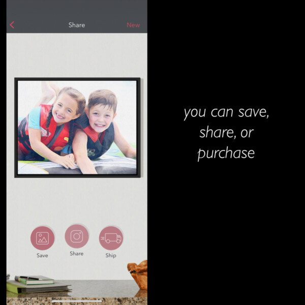 Screenshots of phone and the brushstroke app