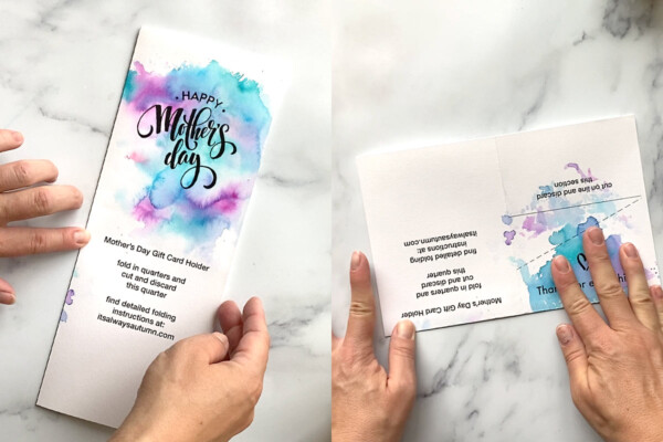 Card template folded in half lengthwise; card template folded in half widthwise