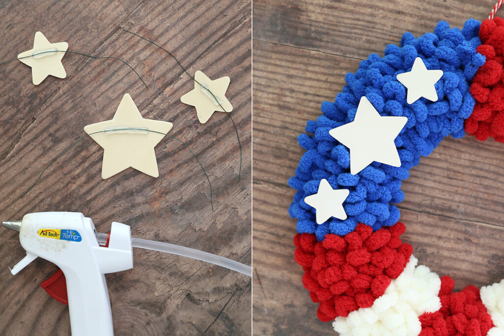 American Flag Loop Yarn Wreath - It's Always Autumn