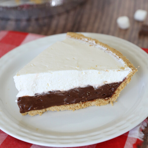 Slice of s'mores pie