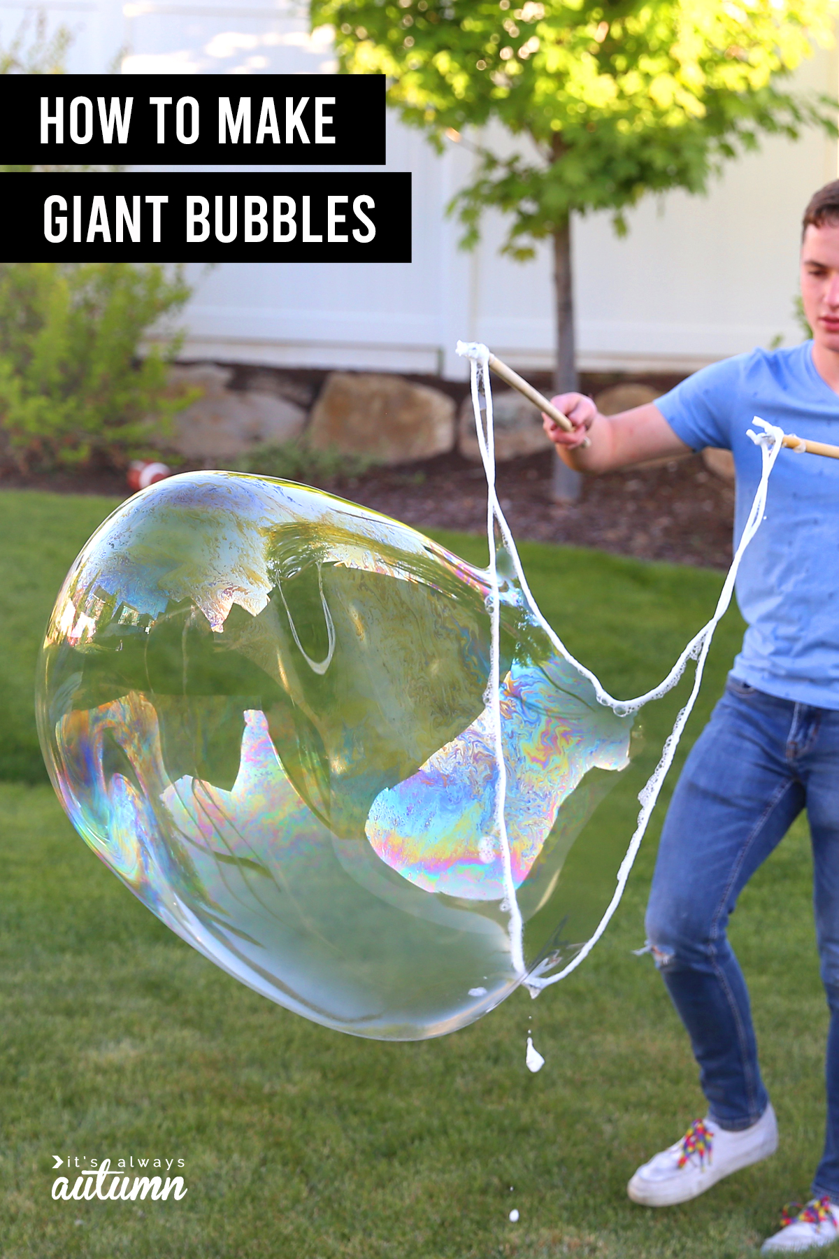 DIY GIANT BUBBLES for kids! Family Fun playtime with bubble toys