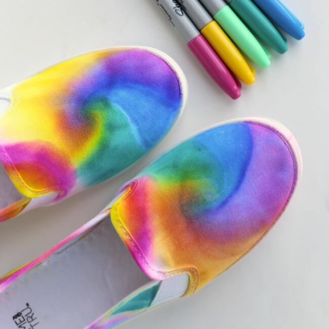 How to Make Tie Dye Shoes with Sharpies It's Always Autumn