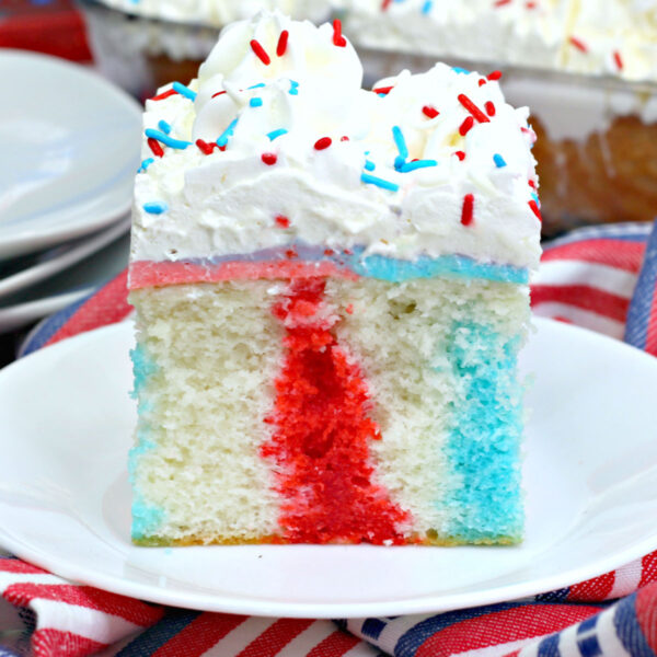 Red white and blue poke cake.