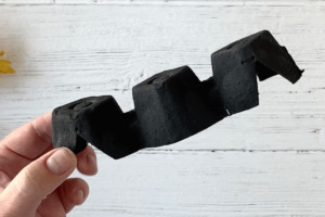 Egg carton bat painted black